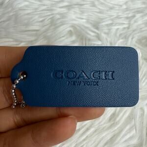 2" COACH Blue Fob Bag Charm Hang tag Hangtag